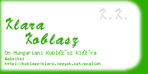 klara koblasz business card